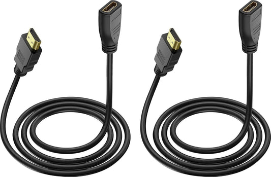 SAISN 5 2 Pack 1080P HDMI Extension Cable Feet, HDMI Extender Cable High Speed HDMI Male to Female Adapter Cable HDMI