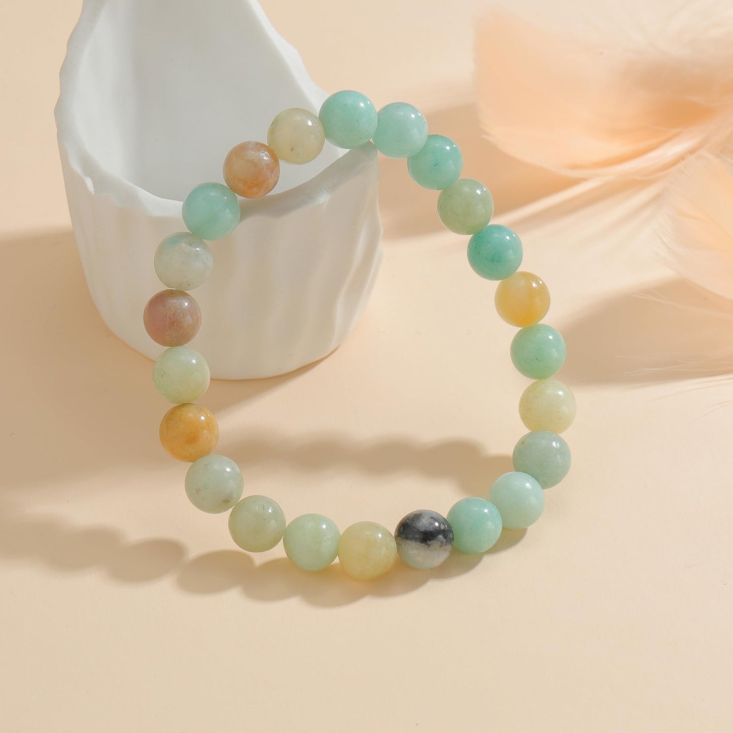 Udolfly Womens Crystal Beaded Bracelets for Women Men Protective Energy Bracelet Natural Gemstone Bead Bracelet 4mm Amazonite