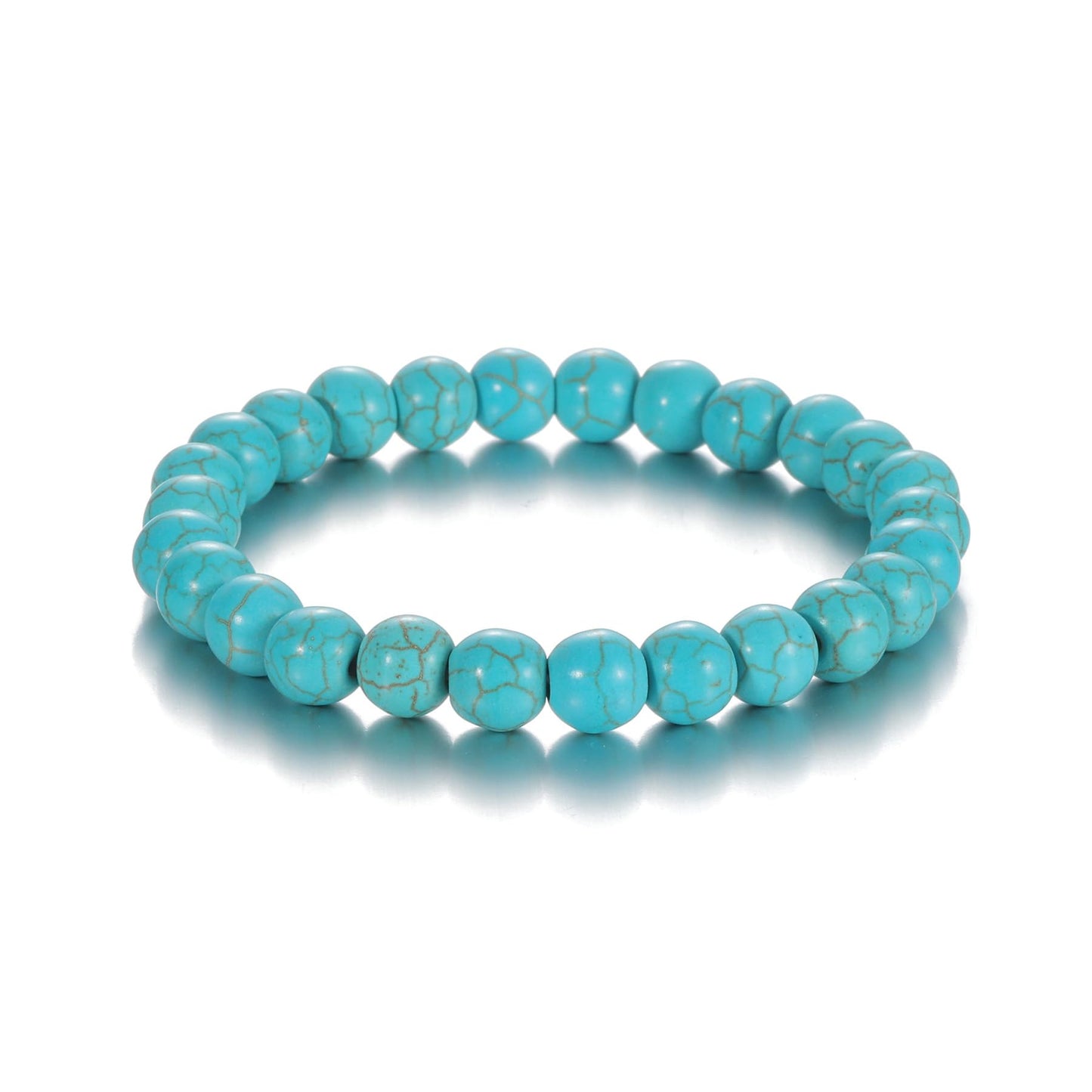 Udolfly Womens Crystal Beaded Bracelets for Women Men Protective Energy Bracelet Natural Gemstone Bead Bracelet 6mm Turquoise