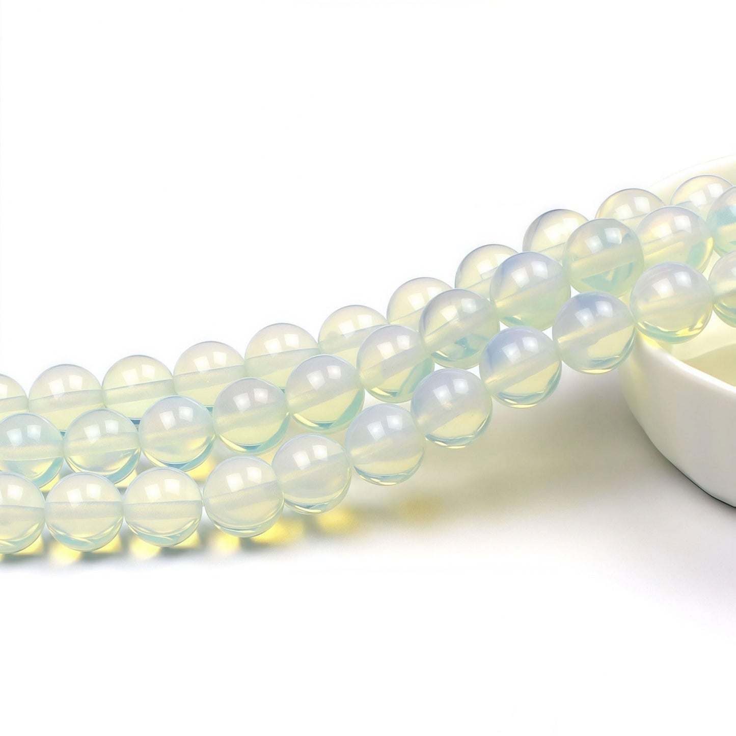 MJDCB Synthetic Opal Round Crystal Energy Stone Beads Healing Power for Jewelry Making (12mm)