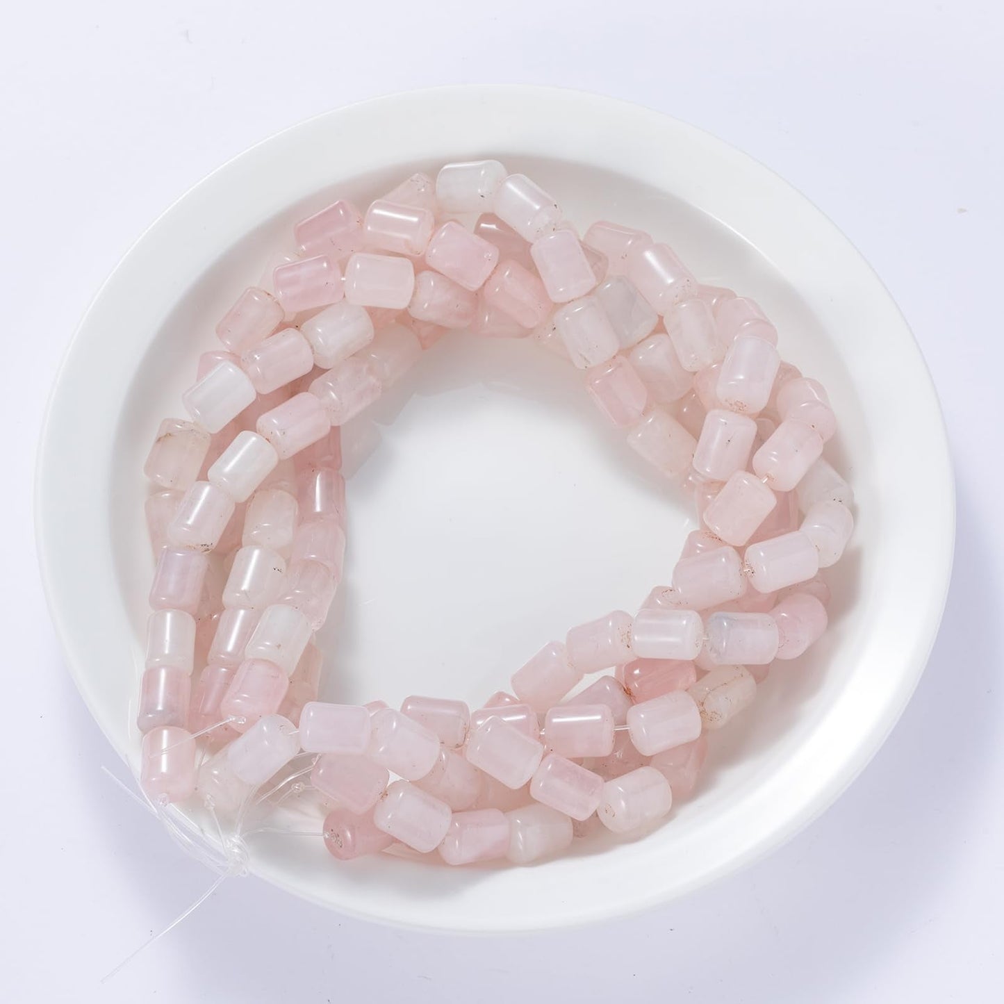 Natural Rose Quartz Crystal Cylinder Tube Beads 10x14mm 38cm/str Loose Semi Gemstone Stone Beads for Making Bracelets Necklace