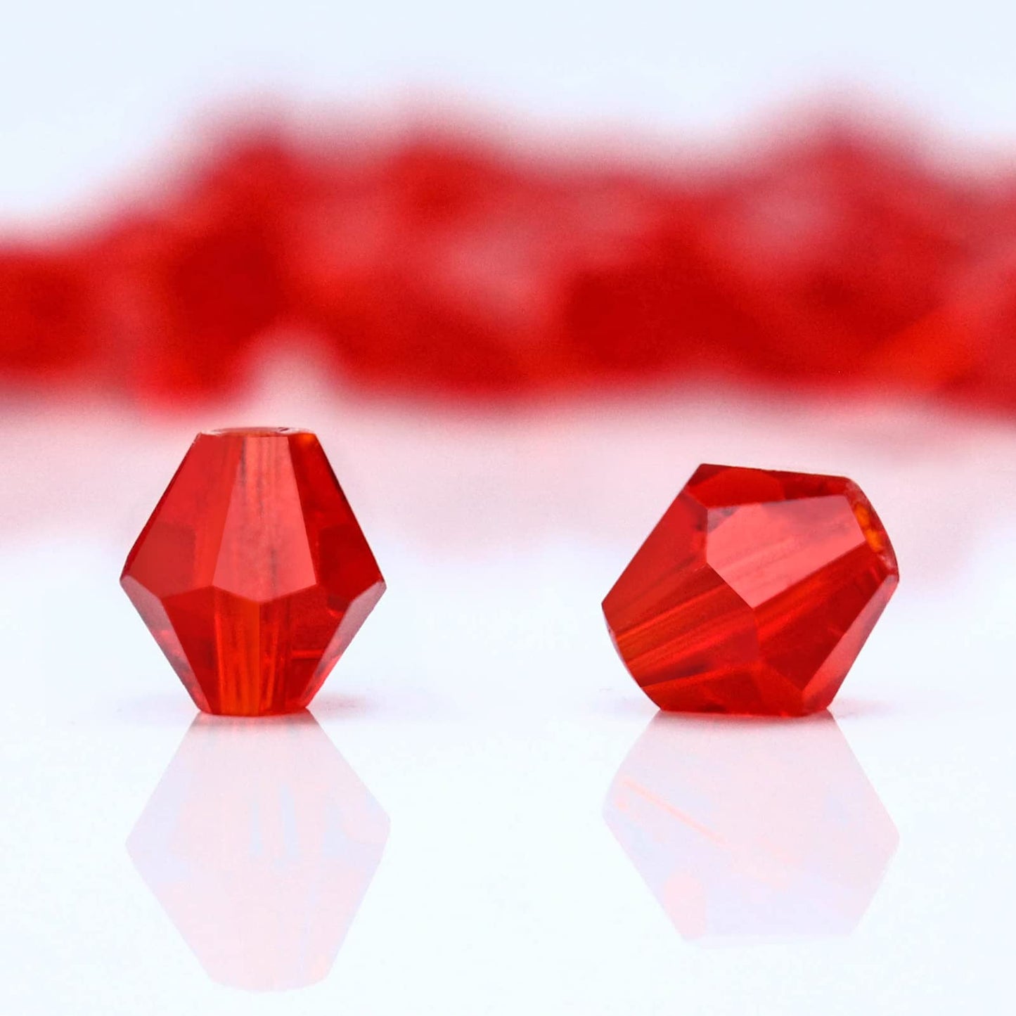 Dowarm 250PCS 6MM Crystal Bicone Beads, Red/Siam Faceted Glass Beads for Jewelry Making, Craft, Bracelet, Necklace, Dolls, Suncatcher