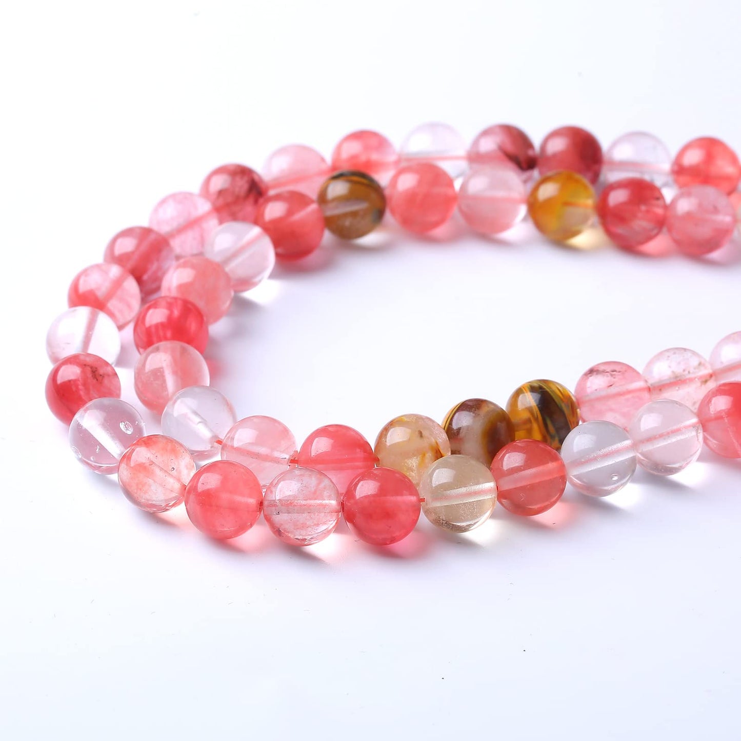 32PCS 12MM Watermelon Tourmaline Stone Beads Natural Gemstone Bead Crystal Healing Energy Jewelry Making DIY 15 inches