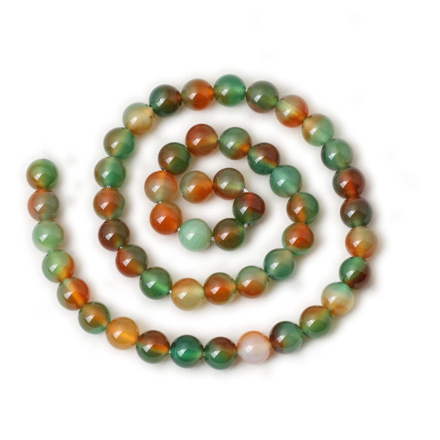 CHEAVIAN 45PCS 8mm Peacock Agate Round Loose Beads for Jewelry Making DIY Materials 1 Strand 15"