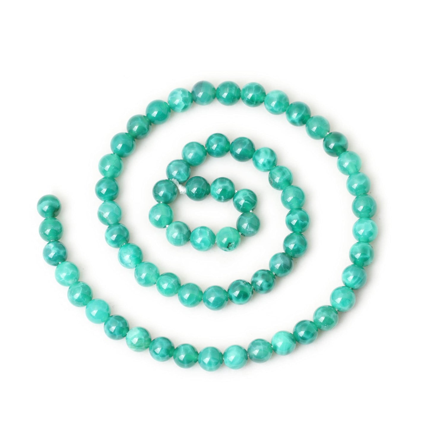 CHEAVIAN 60PCS 6mm Natural Peacock Vein Agate Gemstone Round Loose Beads for Jewelry Making Jewelry Design1 Strand 15"
