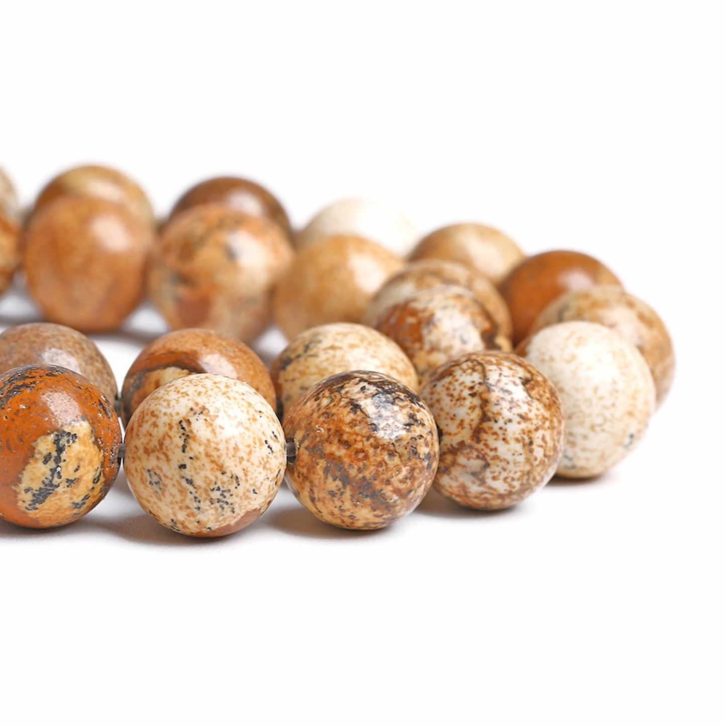 6MM 60PCS Natural Stone Picture Jasper Loose Beads for Jewelry Making DIY Bracelet