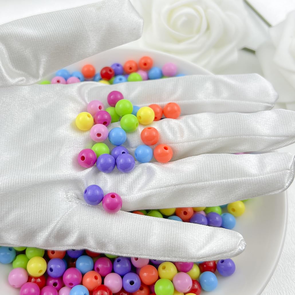 Mulutoo 120Pieces 12MM Acrylic Round Beads Round Acrylic Balls Chunky Beads Smooth Spacer Plastic Pastel Beads Craft Beads for Necklace and Bracelet Making Crafting Supplies(174-dark Mixed Color)
