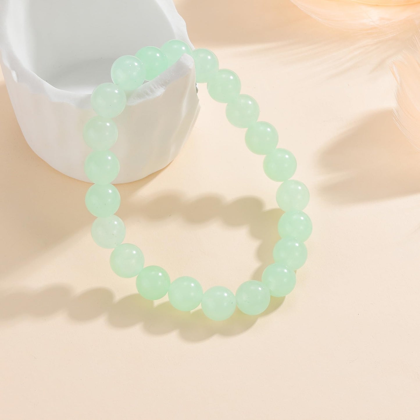 Udolfly Womens Crystal Beaded Bracelets for Women Men Protective Energy Bracelet Natural Gemstone Bead Bracelet 6mm Aventurine