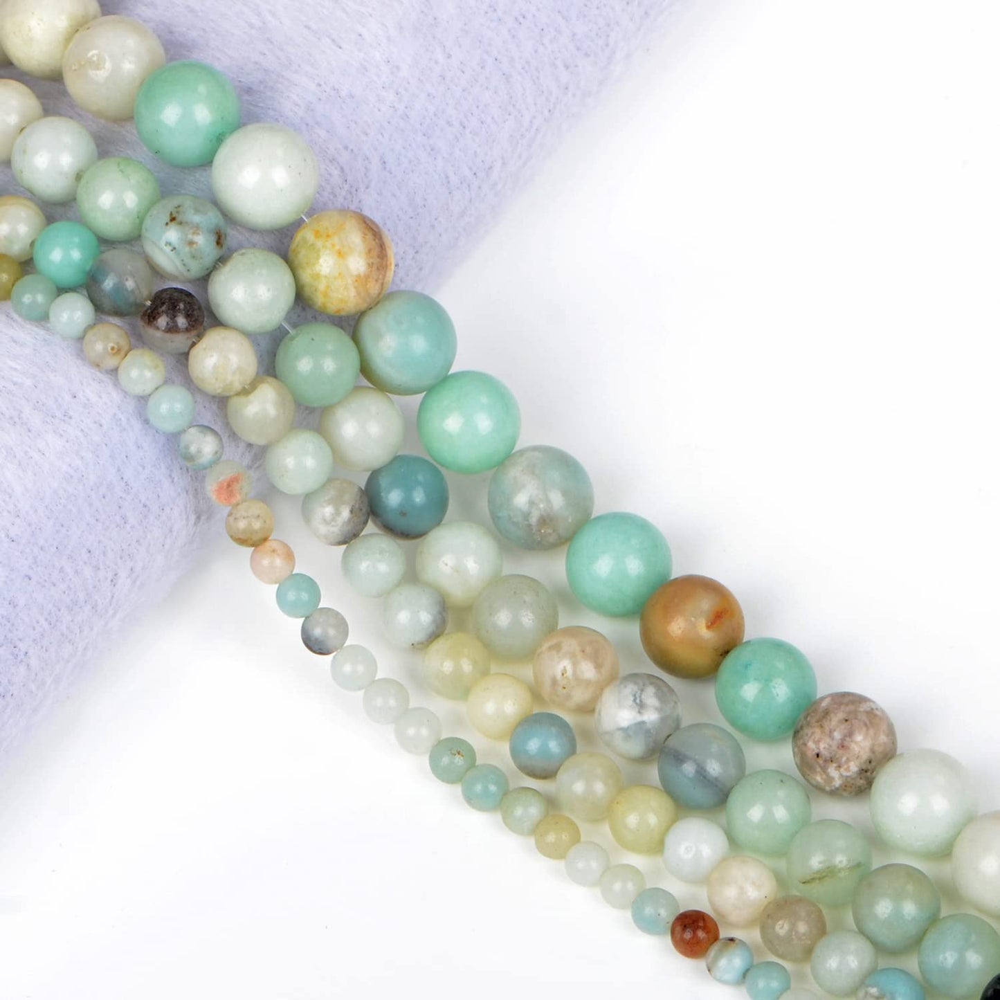 AD Beads Natural Gemstone Round Loose Beads 15" for Bracelet Necklace Earrings Jwelery Making Crafts DIY (8mm, Multicolor Amazonite)