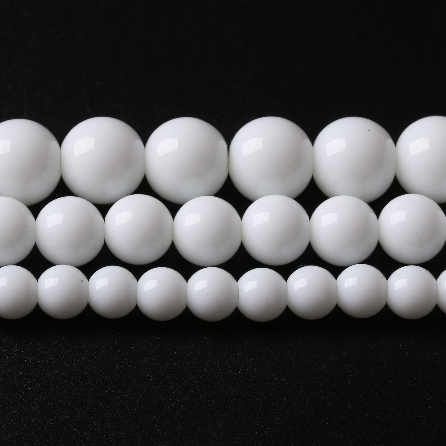 45PCS 8MM Natural White Agate Stone Beads Round Shape Suitable for Jewelry DIY Bracelet 15 Inches