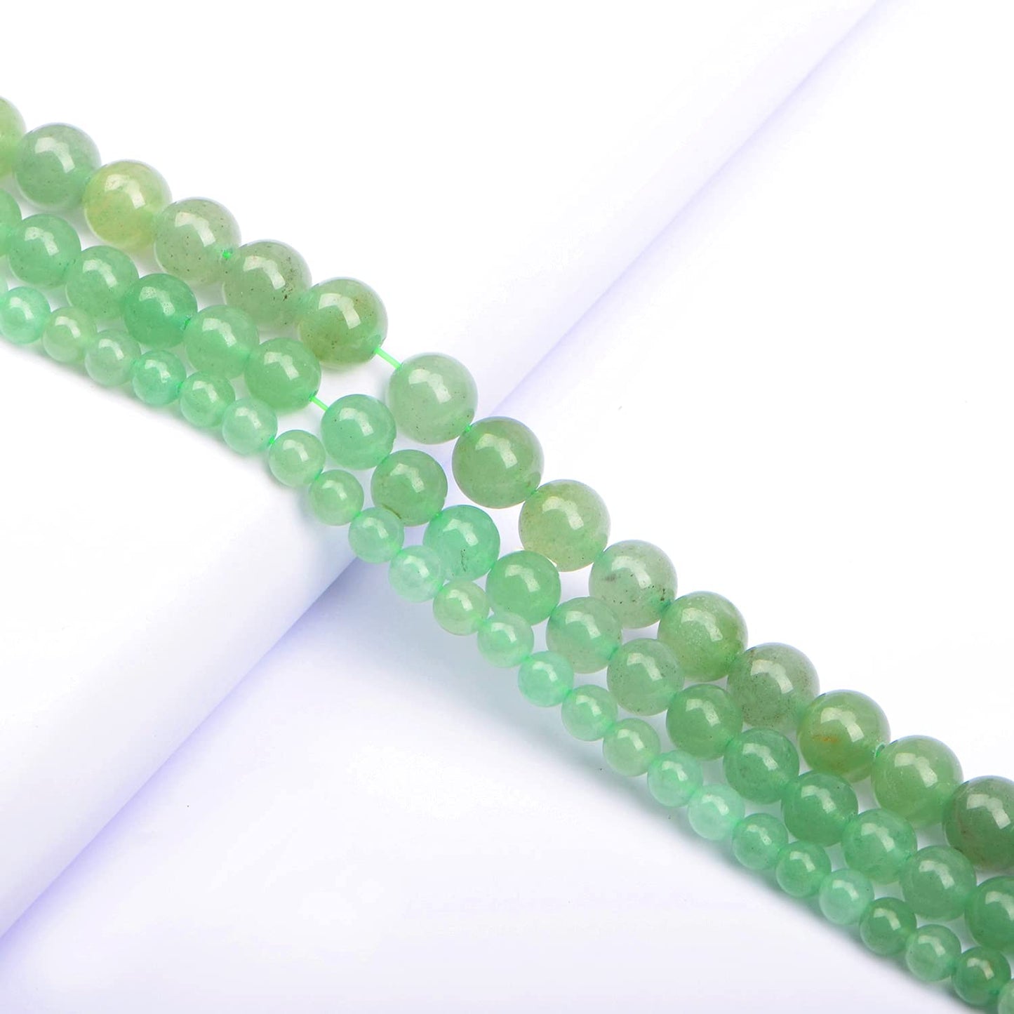 AD Beads Natural Gemstone Round Loose Beads 15" for Bracelet Necklace Earrings Jwelery Making Crafts DIY (6mm, Green Aventurine)