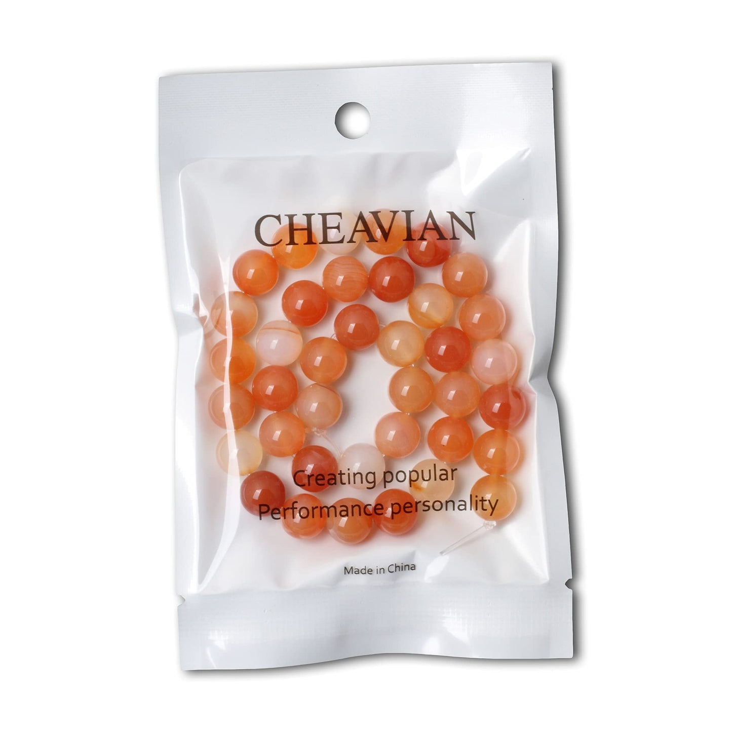 CHEAVIAN 35PCS 10mm Natural Mix Color Red Agate Round Loose Beads DIY Bracelet Necklace Materials 1 Strand 15"