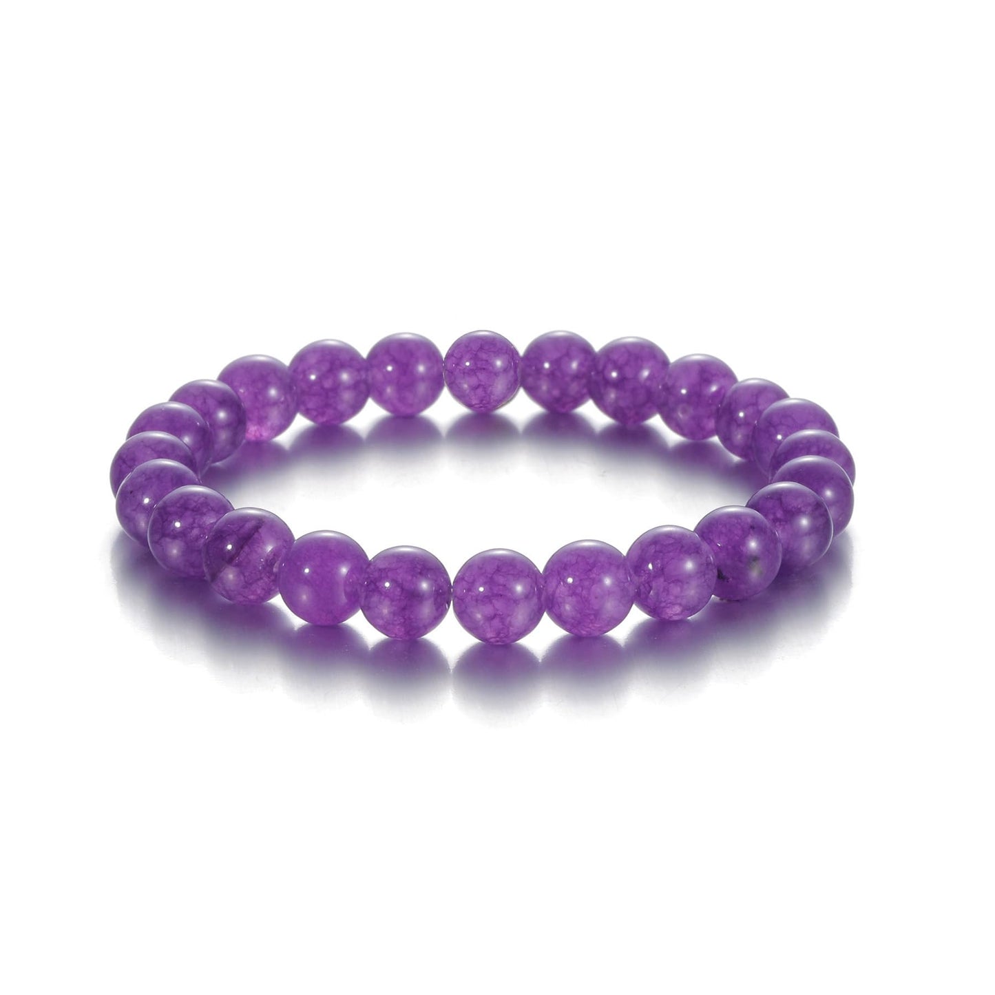 Udolfly Womens Crystal Beaded Bracelets for Women Men Protective Energy Bracelet Natural Gemstone Bead Bracelet 6mm Amethyst