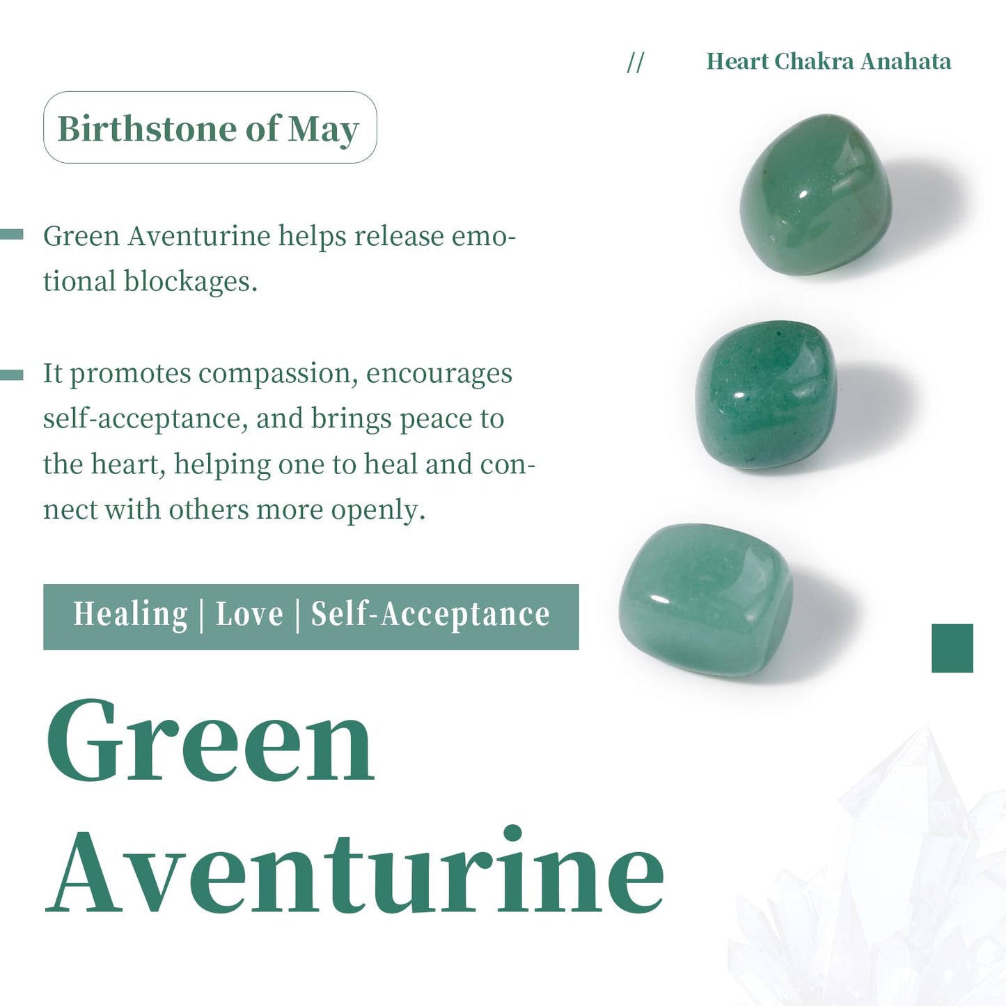 SUNYIK Pack of 20 Mini Star Crystal Pocket Stone, Healing Crystal Worry Stone for Reiki Meditation Anxiety Stress Jewelry Making, Green Aventurine