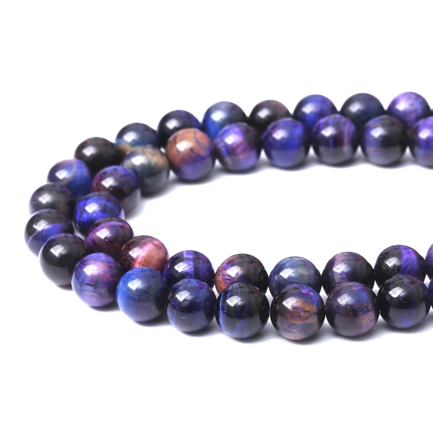 32PCS 12MM AAA Blue Purple Starry Sky Tiger Eye Stone Beads Natural Gemstone Bead Crystal Healing Energy Jewelry Making DIY 15 inches