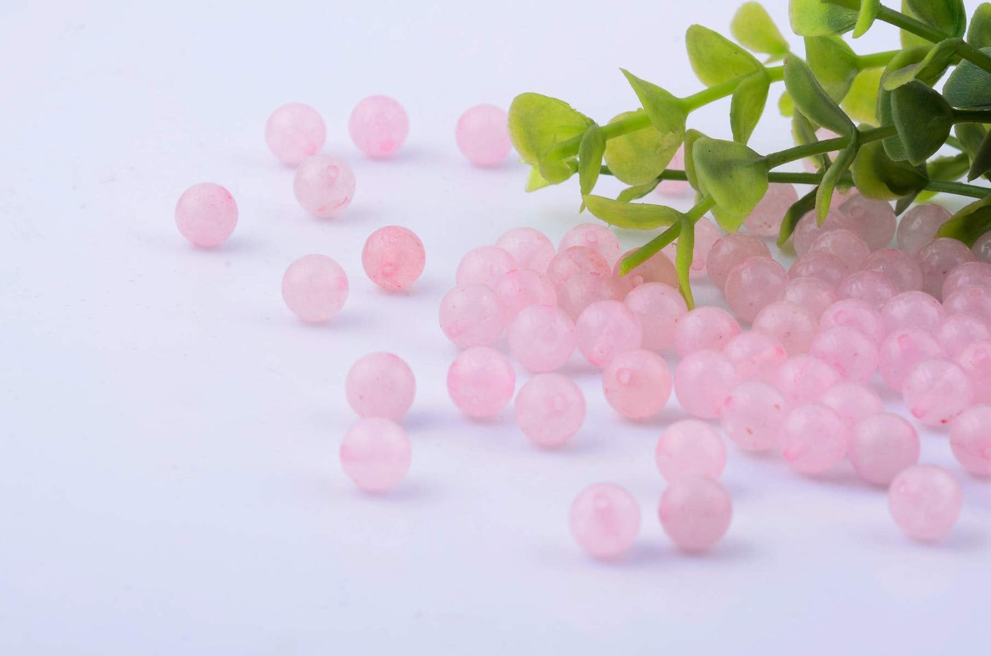 Natural Stone Beads 100pcs 6mm Rose Quartz Round Genuine Real Stone Beading Loose Gemstone DIY Charm Smooth Beads for Bracelet Necklace Earrings Jewelry Making (Pink Rose Quartz, 6mm)