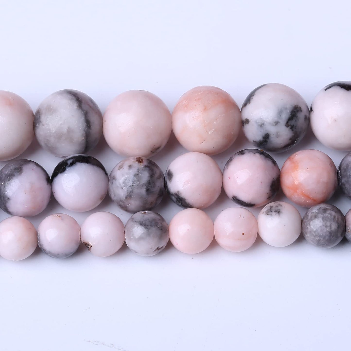 36PCS 10MM Natural Pink Zebra Jaspers Beads Round Loose Stone Beads for Jewelry Making DIY Energy Stone Healing Power Bracelet 15"