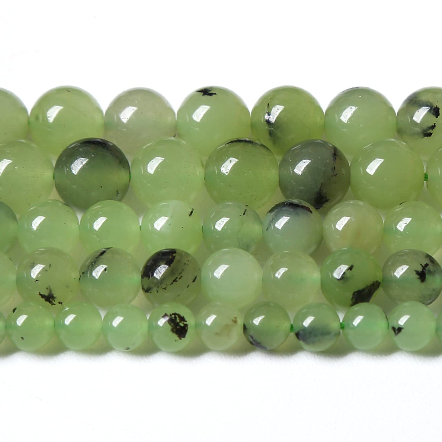 8MM 46PCS Natural Stone Prehnite Jade Loose Beads for Jewelry Making DIY Bracelet Necklace