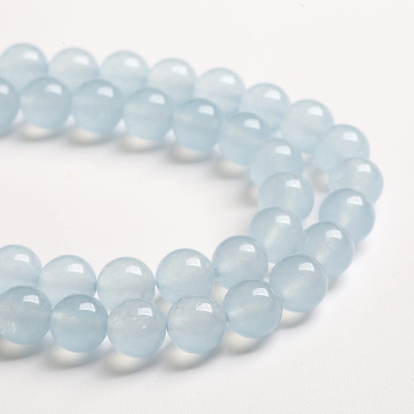4MM 86PCS Natural Stone Light Blue Chalcedony Loose Beads for Jewelry Making DIY Bracelet Necklace