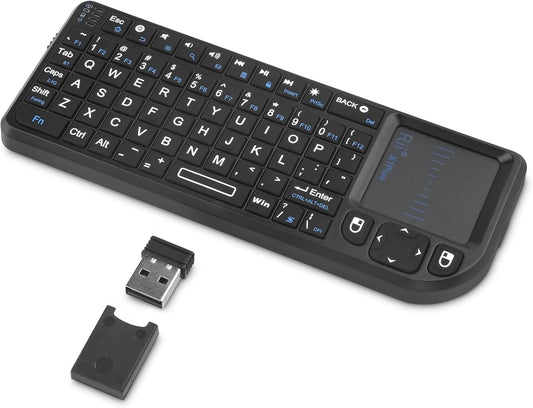 Rii Mini Keyboard with Touchpad,Bluetooth Keyboard Backlit,Handheld Wireless Keyboard for Smart TV,Android TV Box,Fire