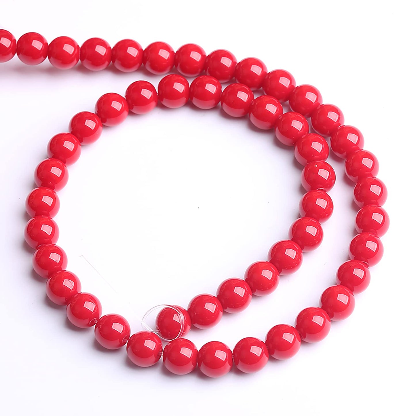 12MM 32PCS Red Glass Round Spacer Loose Beads for Jewelry Making 15 inches DIY Bracelet Necklace