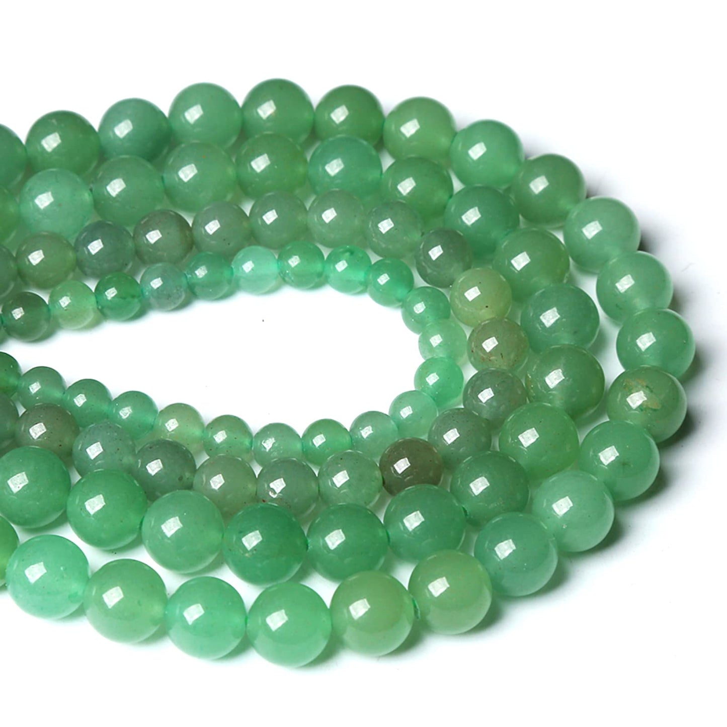 8MM 46PCS Natural Stone Green Aventurine Gemstone Loose Beads for Jewelry Making DIY Bracelet 1 Strand