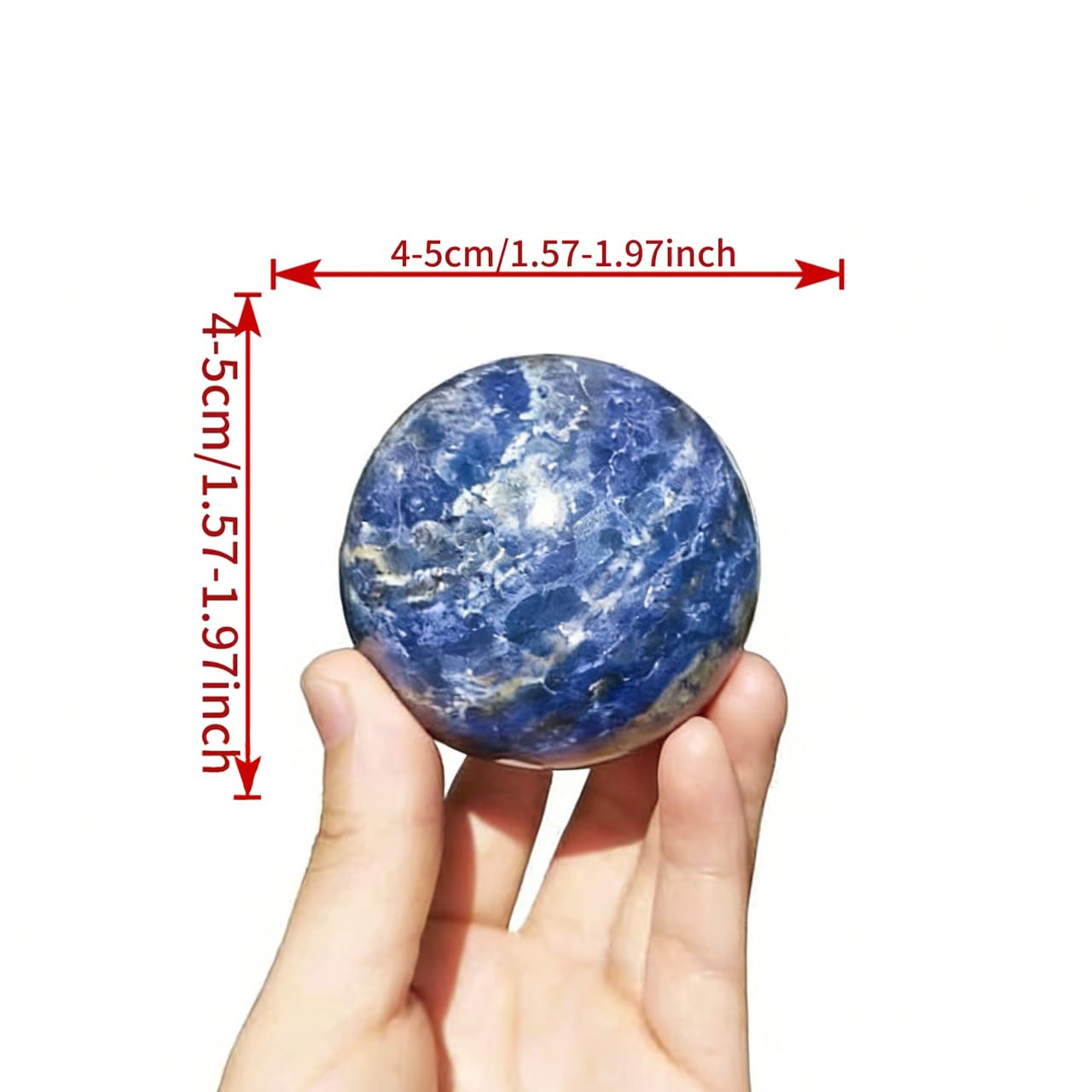 AierCrystal Natural Stone Crystal Sphere Feng Shui Home Decoration Ball Positive Energy Scrying Orb for Meditation Tool for Spiritual Space Purification Globe Diameter 4-5cm Lapis Lazuli Sphere