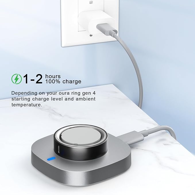 Compatible with Oura Ring Gen 4 Charger Size 15, Fast Charging Dock with USB-C Cable
