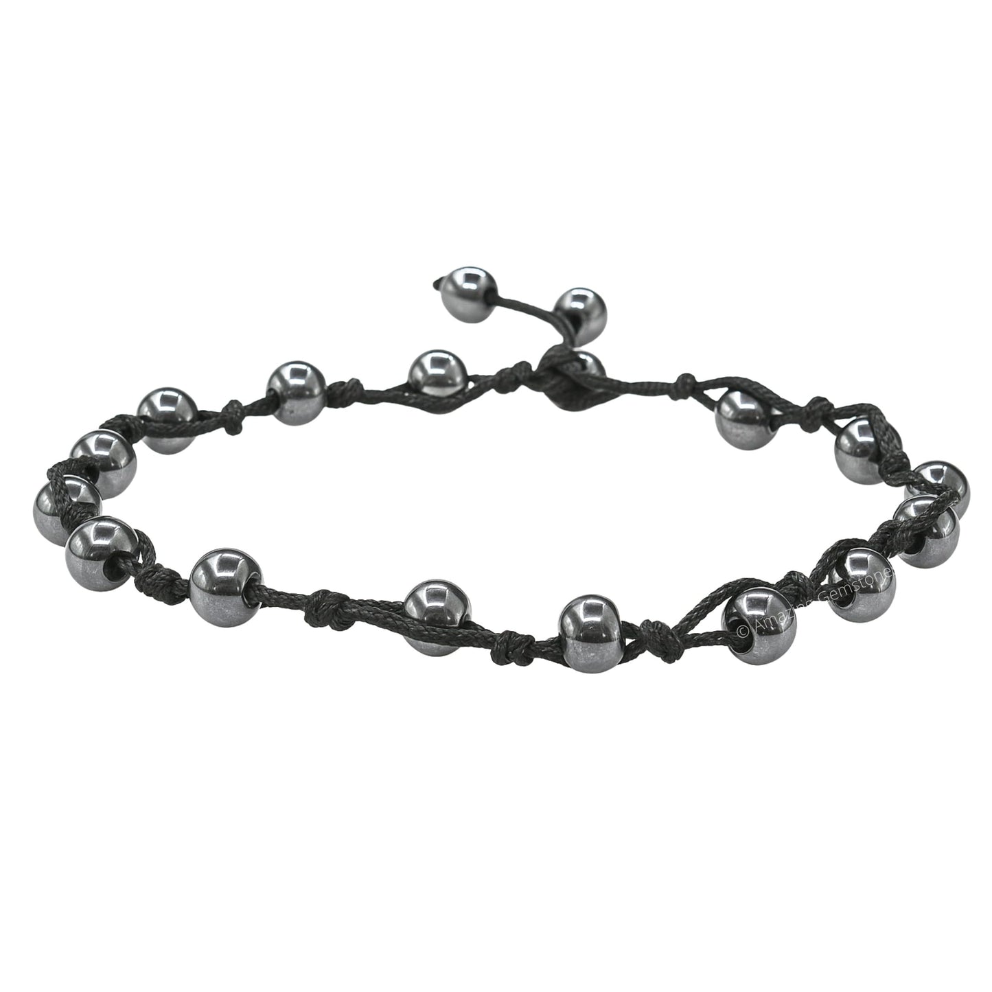 Amazing Gemstone Hematite Anklet Ankle Bracelets for Women - Waterproof Beaded Healing Crystal Anklets, Plus Size Chakra Gemstone Bead Anklet (Stretchy Adjustable - Hand Knotted)