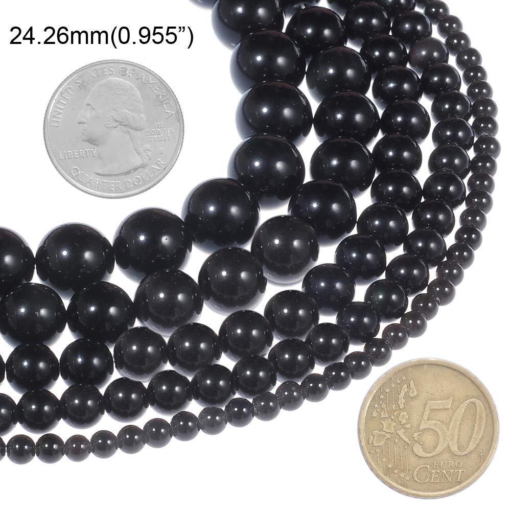 Natural Stone Beads 14mm Obsidian Gemstone Round Loose Beads Crystal Energy Stone Healing Power for Jewelry Making DIY,1 Strand 15"