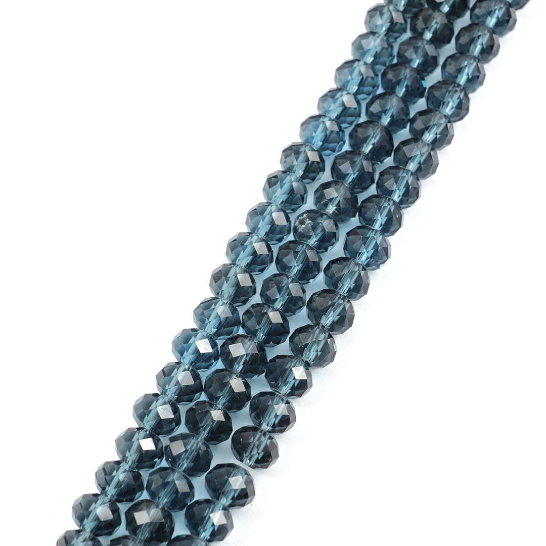 1000pcs Czech Faceted Rondelle Crystal Glass Loose Beads 6mm Spacer Bulk Dark Sapphire Blue for DIY Craft Jewelry Making CCR620