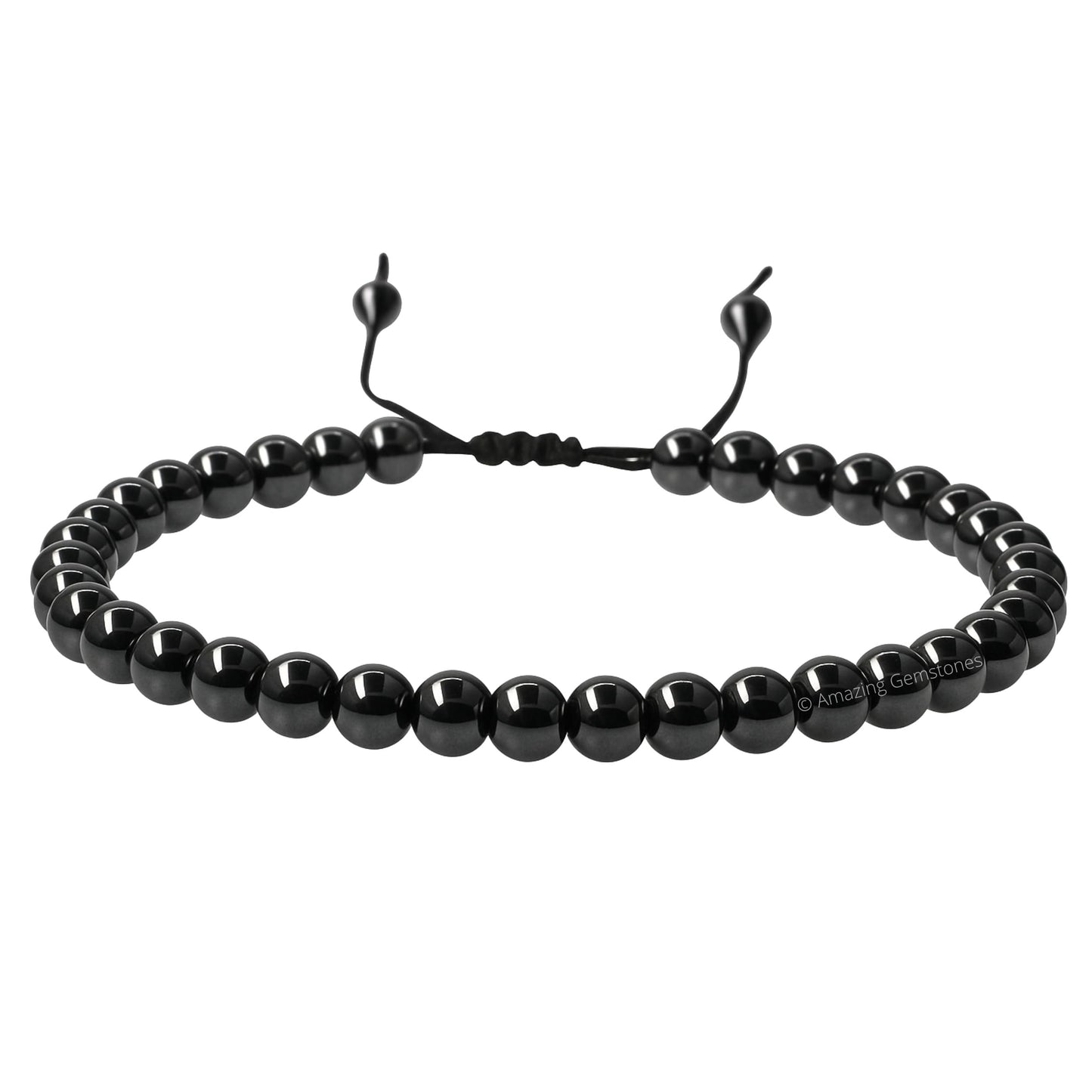 Amazing Gemstone Black Obsidian Anklet Ankle Bracelets for Women - Waterproof Beaded Healing Crystal Anklets, Plus Size Chakra Gemstone Bead Anklet (Stretchy Adjustable - Plain)