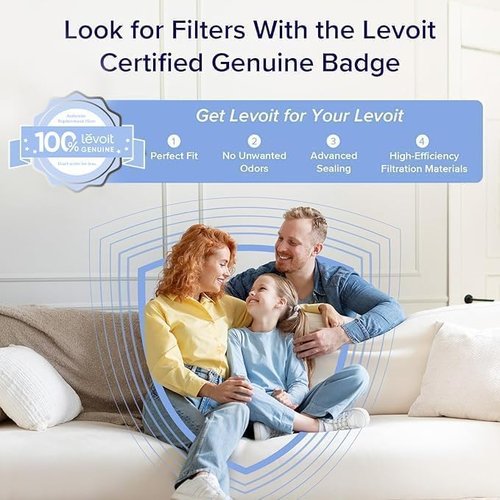 Levoit Vital 100 Air Purifier Filter - High-Efficiency Activated Carbon for Smoke & Odor Removal | 1 Pack, White