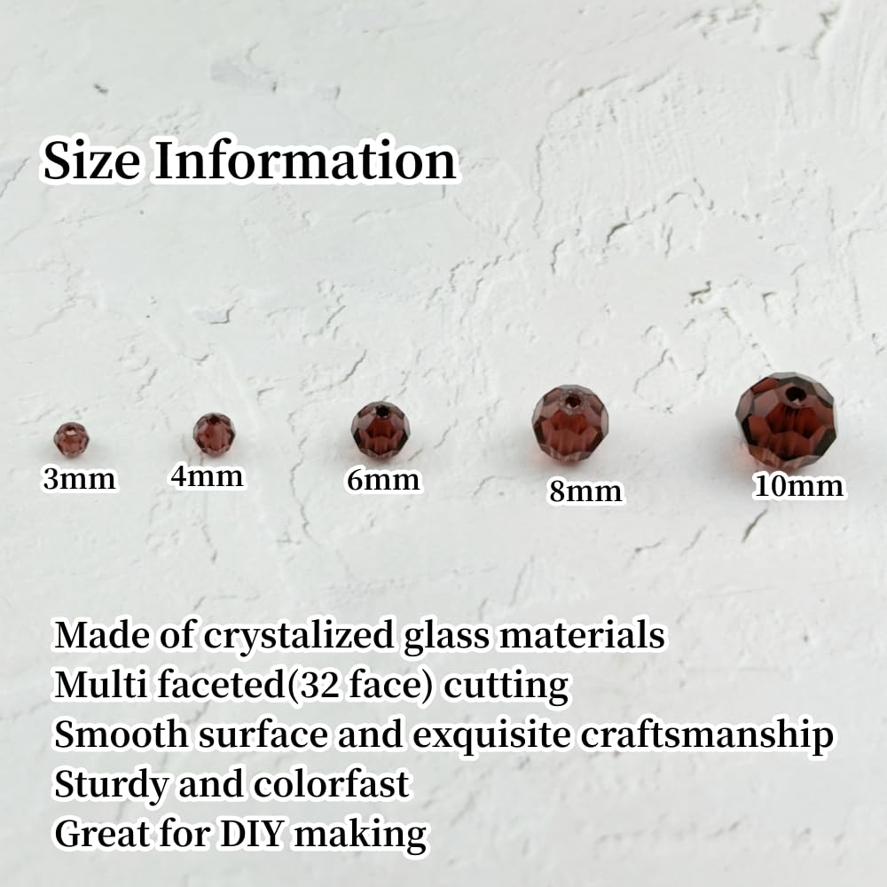 YUEXIGO 100pcs 8mm Round Crystal Glass Beads for Jewelry Making, Faceted Crystal Glass Spacer Beads for Bracelet Earring Necklace DIY Craft(Purple)