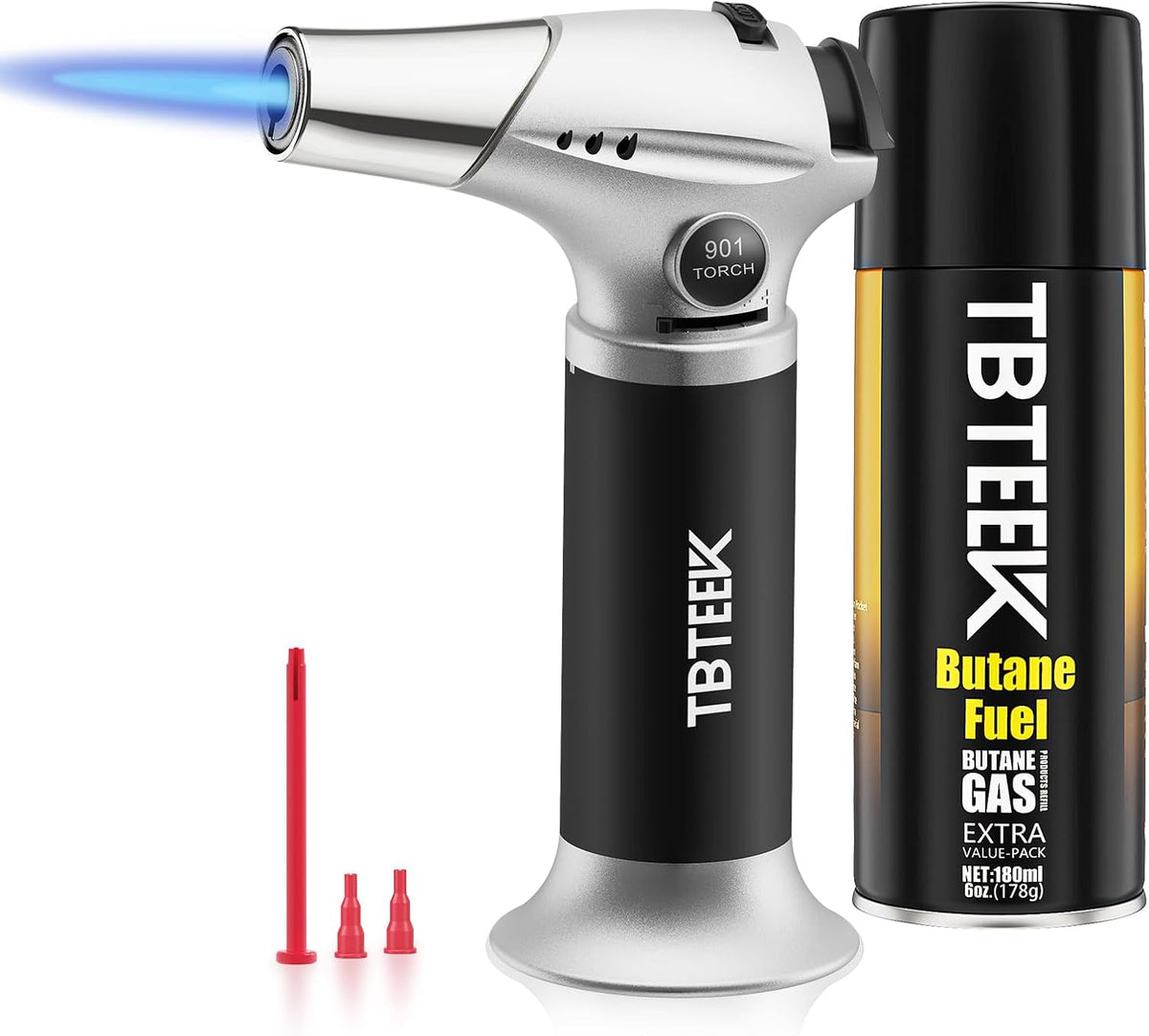 TBTEEK Cooking Torch - Versatile Kitchen Lighter with Butane Fuel for BBQ, Baking & Soldering (1 Can)