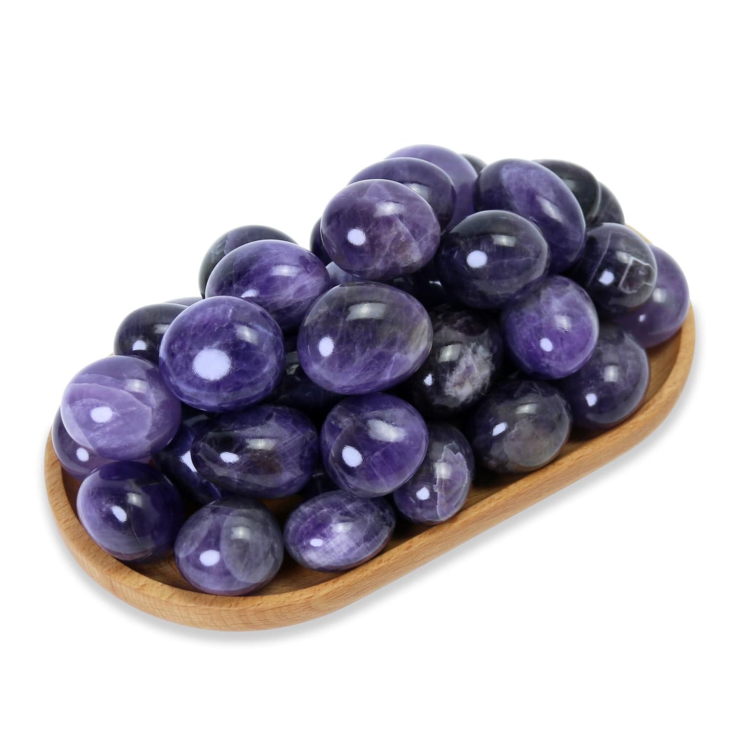 Tumbled Polished Natural Amethyst Stones, Crystals and Healing Stones Quartz Bulk for Wicca, Reiki, Healing Energy, Chakra Stones, Witchcraft Supplies(10Pcs)