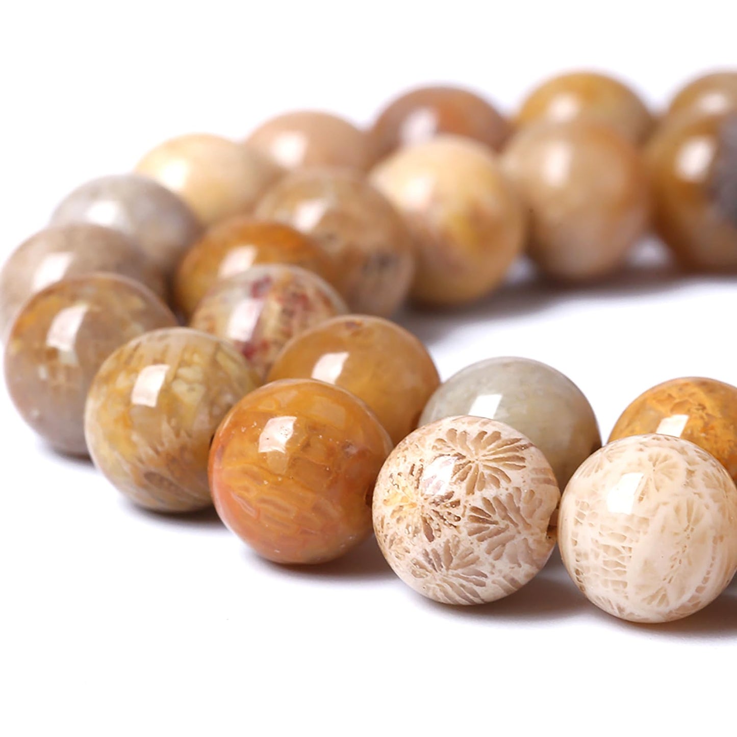8MM Coral Jade Stone Beads Chrysanthemum Gemstone Round Crystal Energy Jade Beads for Jewelry and Bracelets Making 90pcs 2 Strands 32"