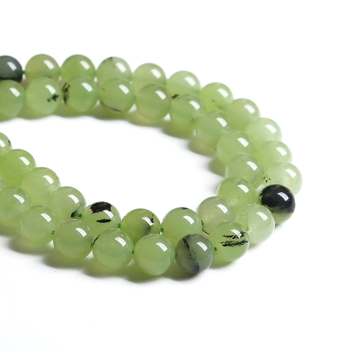 6MM 60PCS Natural Stone Prehnite Jade Loose Beads for Jewelry Making DIY Bracelet Necklace