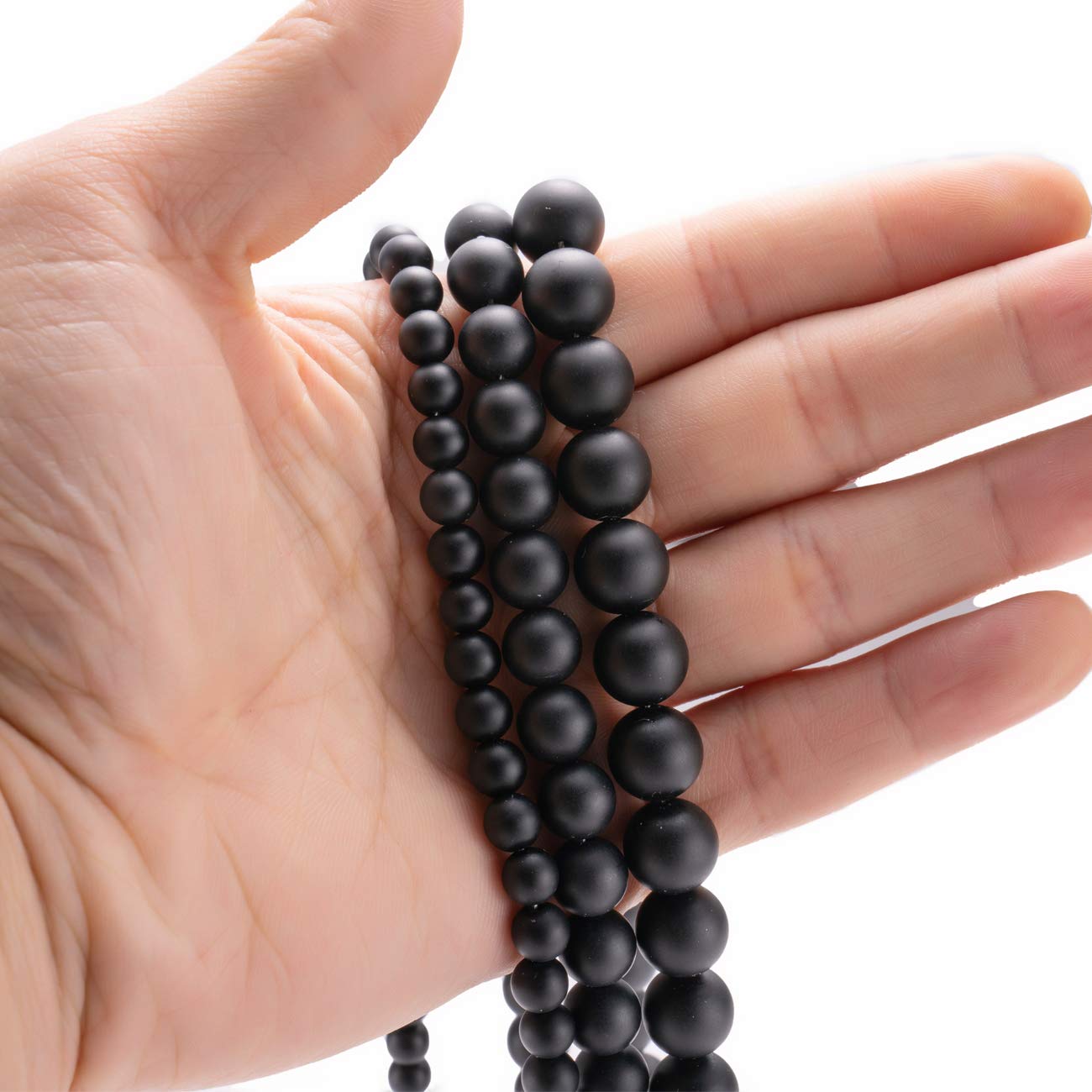 BEADIA Matte Black Onyx Natural Stone Round Loose Semi Gemstone Beads for Jewelry Making 10MM 38PCS