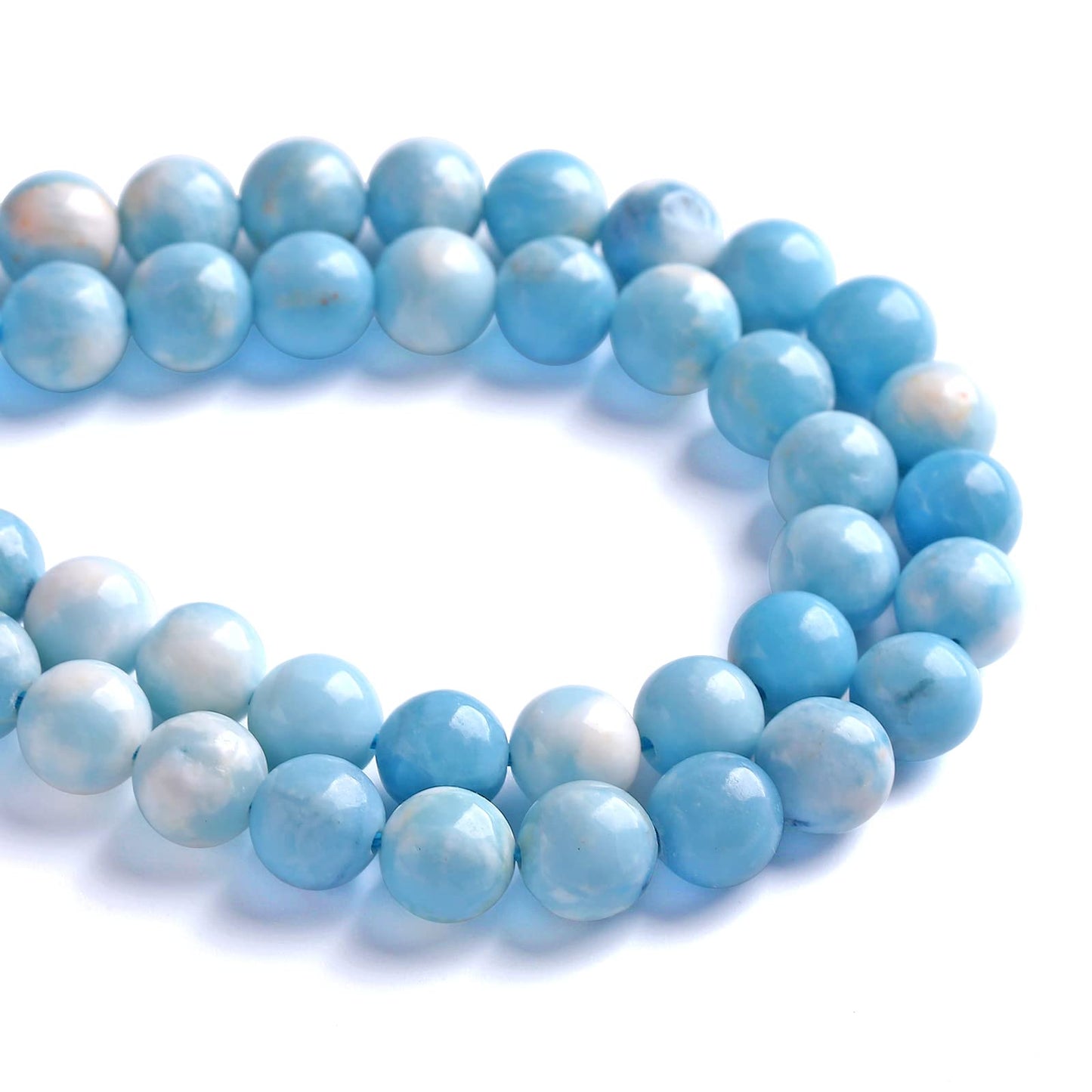 10MM 36PCS Natural Blue Larimar Gemstone Crystal Beads for Jewelry Making DIY Bracelet
