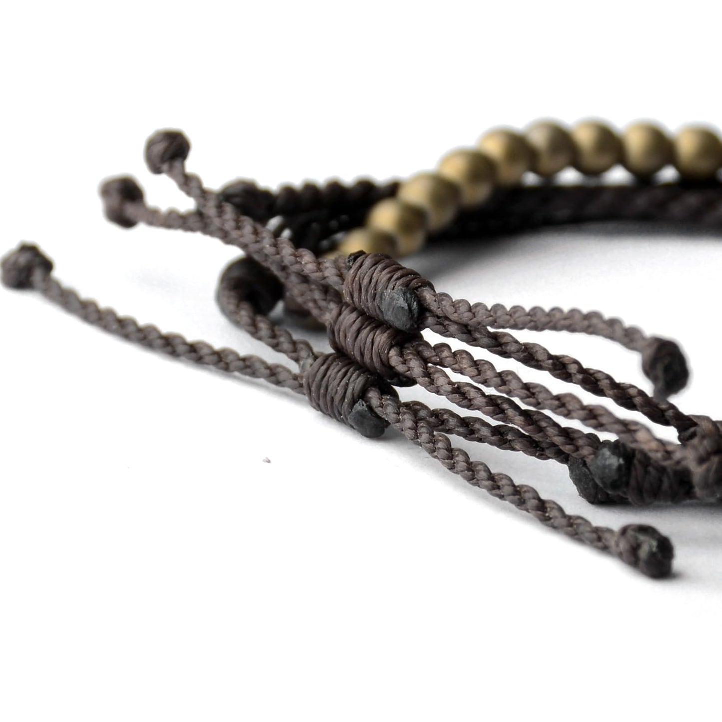 Handmade Natural Stone Beaded Healing Bracelet Gift for Men Adjustable Rope String Bracelet (Hematite（brass）, Adjustable)