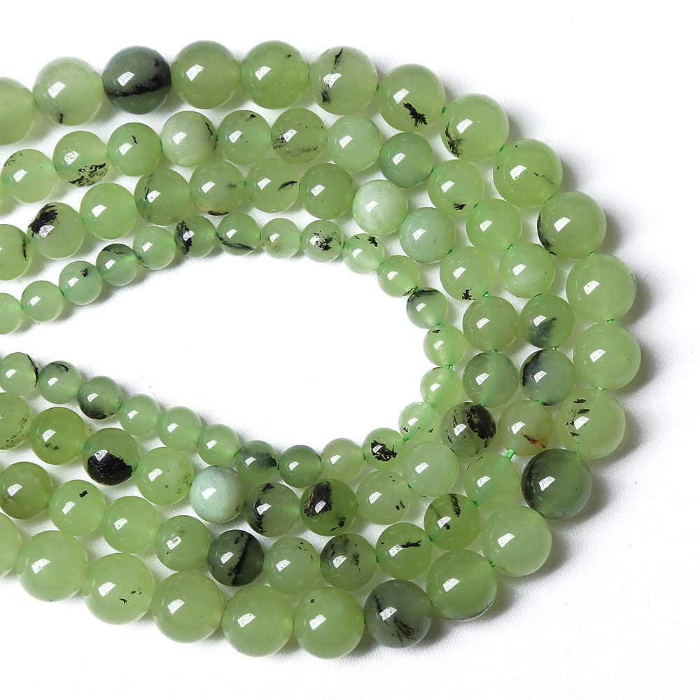 6MM 60PCS Natural Stone Prehnite Jade Loose Beads for Jewelry Making DIY Bracelet Necklace