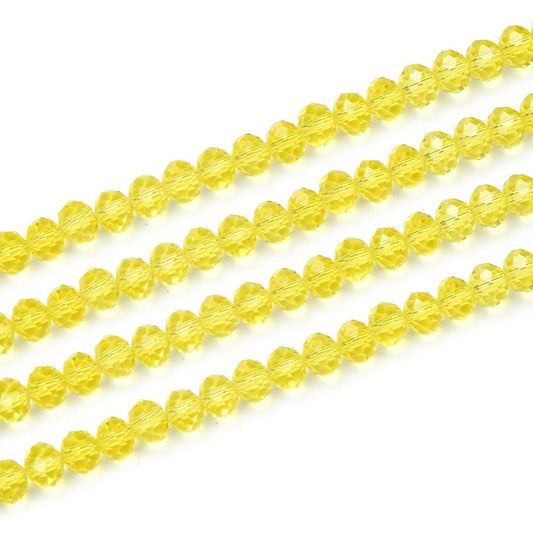 500pcs Czech Faceted Rondelle Crystal Glass Loose Beads 4mm Small Tiny Spacer Bulk Light Topaz for DIY Craft Jewelry Making CCR409