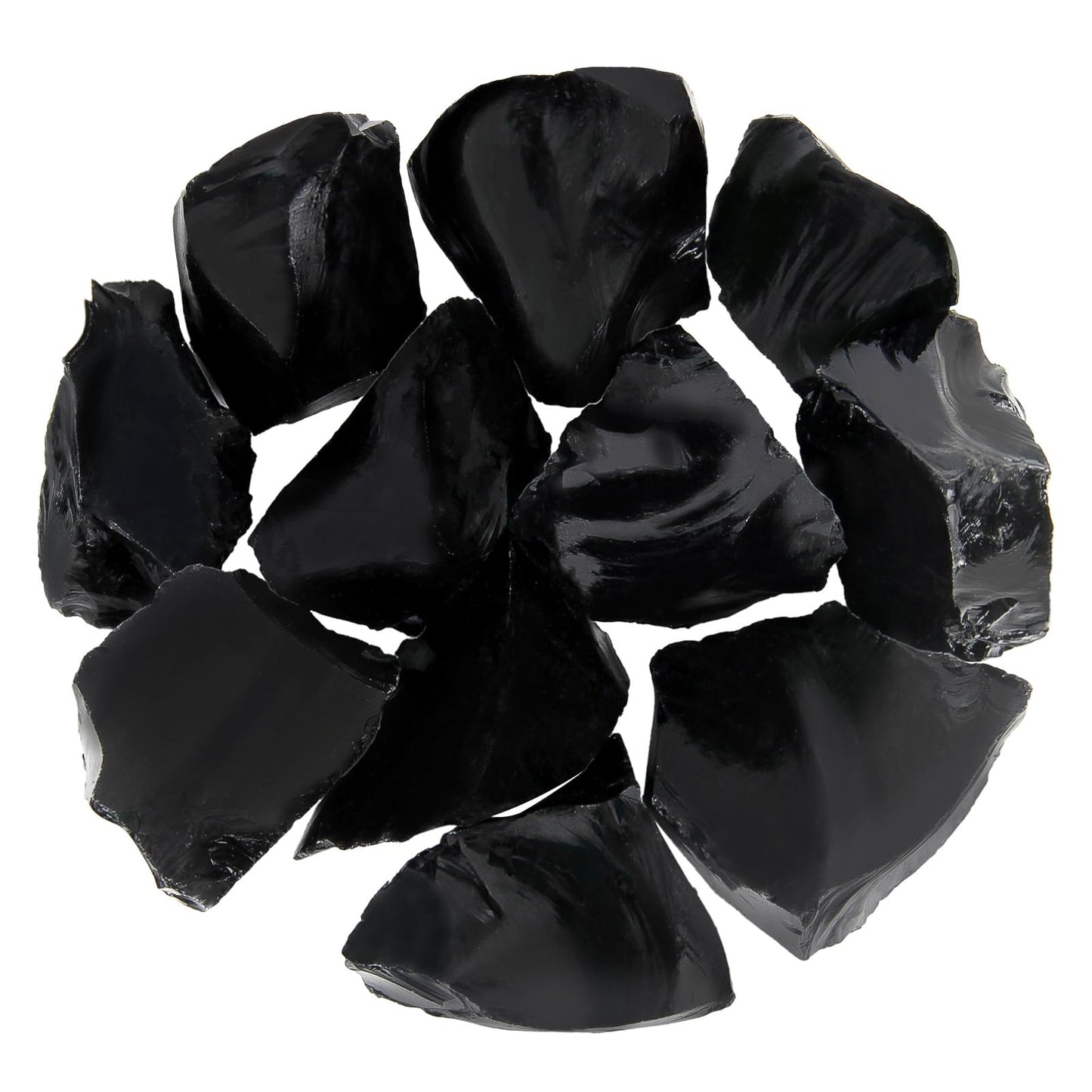 1.1lb Bulk Raw Obsidian Stone Rough Crystal-Natural Obsidian Raw Stones Crystal for Tumbling, Cabbing, Fountain Rocks, Decoration,Polishing, Wire Wrapping, Wicca & Reiki Crystal Healing
