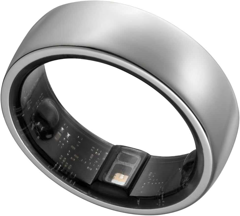 Smart Ring, Activity Trackers, Sleep Ring, Fitness Tracking, Stress Tracker, Heart Rate, Meditation, Temperature, Respiratory, No App Subscription, Women, Men, iOS, Android (Silver, 11)