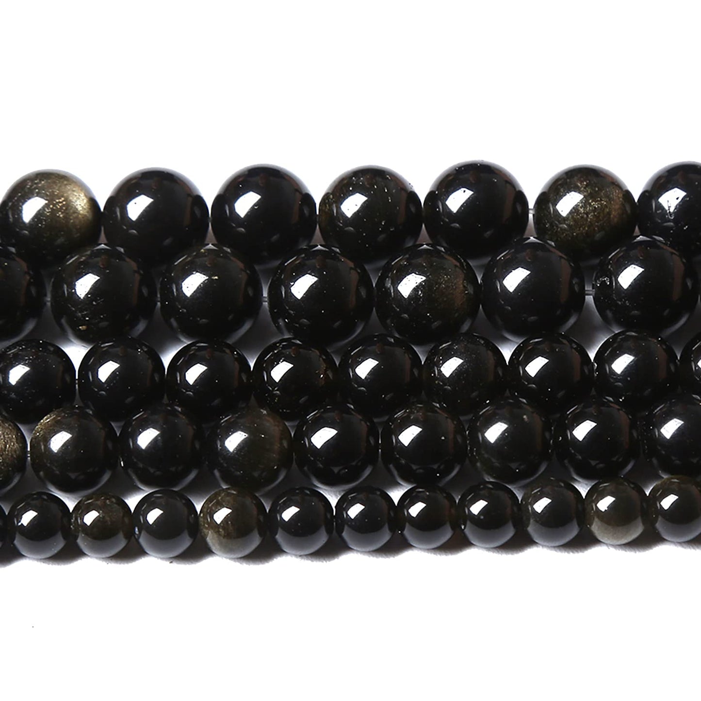 12MM 32PCS Natural Stone Golden Obsidian Loose Spacer Beads for Jewelry Making DIY Bracelet