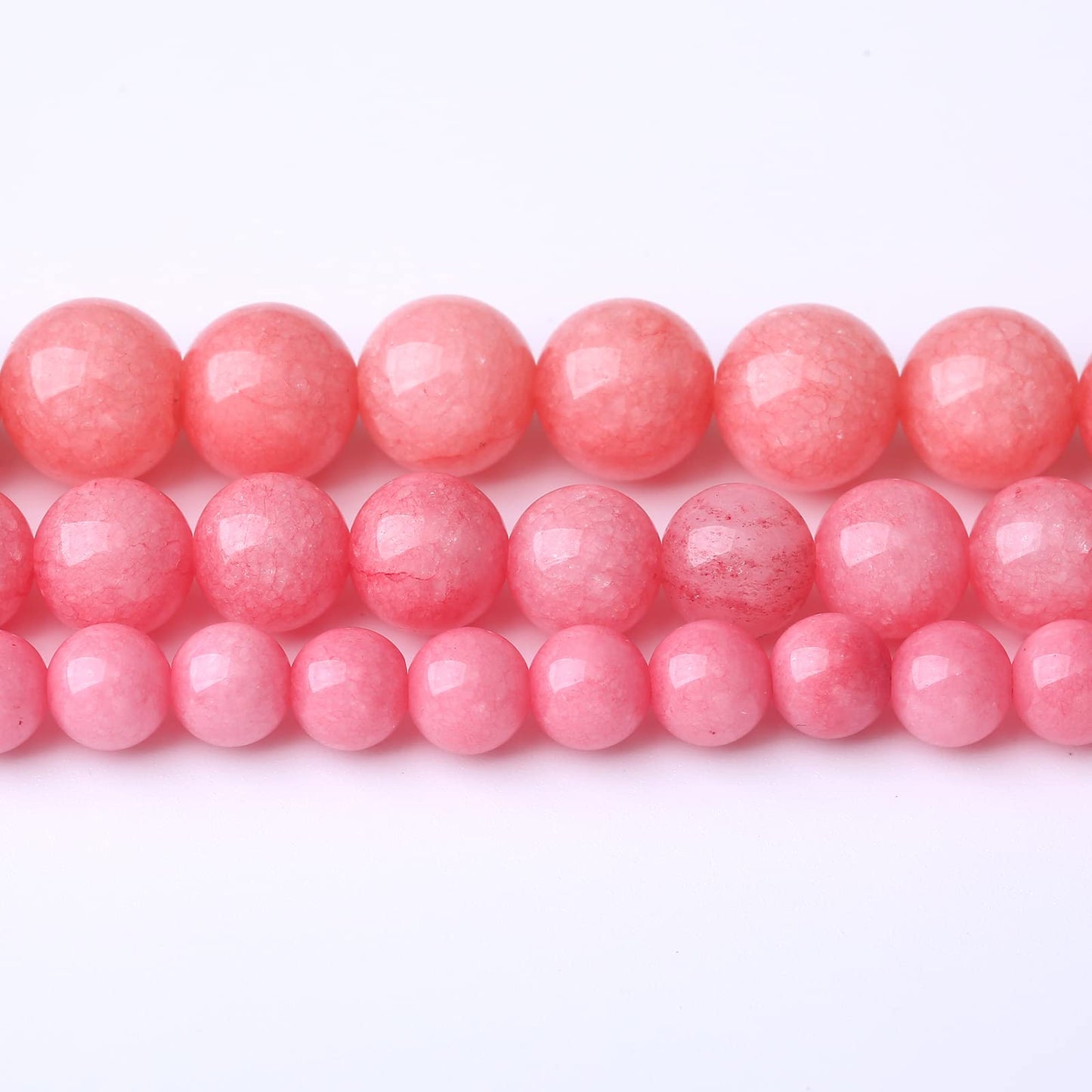 32PCS 12MM Natural Pink Jade Stone Beads Energy Healing Beads for DIY Jewelry Bracelet Necklace Making for Jewelry Making15Inch