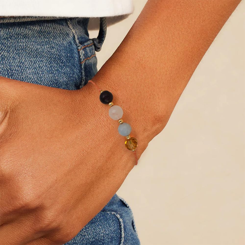 Fezodo Inspirational Encouragement Gifts for Women, Spiritual Crystals and Healing Stones Bracelets Chistmas Valentines day Birthday Gift for Friends Women Men (Peach Moonstone)