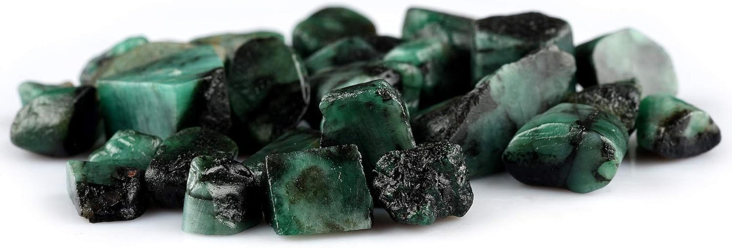 GEMKORA 100 carats Raw Green Emerald Stone Lot, Rough Gemstone, Natural Crystals, Chakra Crystals, Healing Stones, Wholesale Pack, Jewelry Making Supply, Supply, (8 to 10pcs)