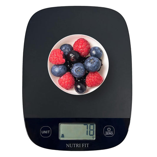 Nutri Fit Digital Food Scale - Accurate Weight Measurement for Cooking & Baking | Ultra Slim Black, 0.1oz Tare